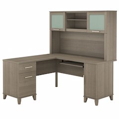 Somerset 60W L Shaped Desk with Hutch