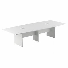 120W x 48D Boat Shaped Conference Table with Wood Base