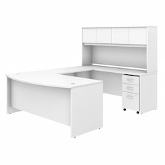 Studio C 72W x 36D U Shaped Desk with Hutch and Mobile File Cabinet