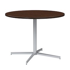 42-inch Round Conference Table with Metal Base in Mocha Cherry