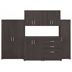Universal 6 Piece Modular Closet Storage Set with Floor and Wall Cabinets