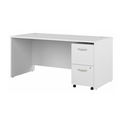 Studio C 66W x 30D Office Desk with 2 Drawer Mobile File Cabinet