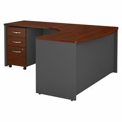Bush Business Furniture Components 60W x 43D Left Handed Bow Front L Shaped Desk