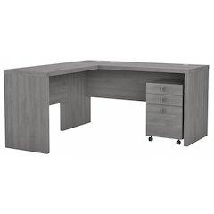 Echo L Shaped Desk with Mobile File Cabinet