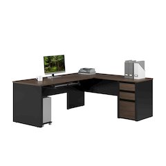 72W L-Shaped Desk with Pedestal