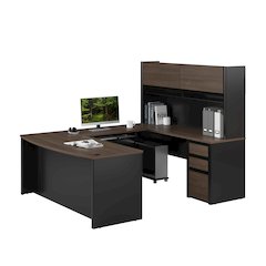 72W U-Shaped Executive Desk with Pedestal and Hutch