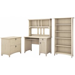 Salinas Mission Desk with Hutch, Lateral File Cabinet and 5 Shelf Bookcase