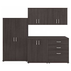 Universal 5 Piece Modular Closet Storage Set with Floor and Wall Cabinets