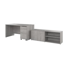 Studio C 60W x 30D Office Desk with Storage Return and Mobile File Cabinet