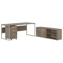 Hybrid 72W x 30D Computer Table Desk with Storage and Mobile File Cabinet