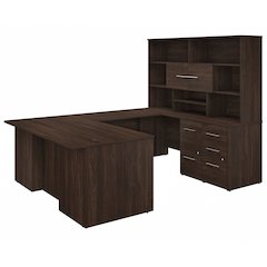 Office 500 72W U Shaped Executive Desk with Drawers and Hutch