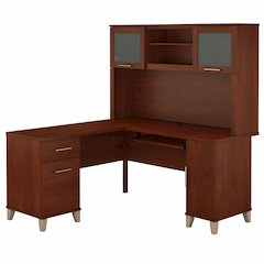 Somerset 60W L Shaped Desk with Hutch