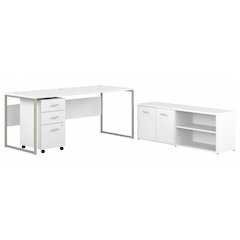Hybrid 72W x 30D Computer Table Desk with Storage and Mobile File Cabinet