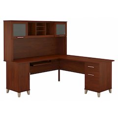 Somerset 72W L Shaped Desk with Hutch