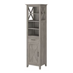 Key West Tall Narrow Bookcase Cabinet