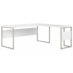 Hybrid 72W x 30D L Shaped Table Desk with Metal Legs