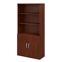 Studio C Tall 5 Shelf Bookcase with Doors