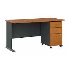 Series A 60W Desk with Mobile File Cabinet