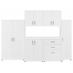 Universal 6 Piece Modular Garage Storage Set with Floor and Wall Cabinets