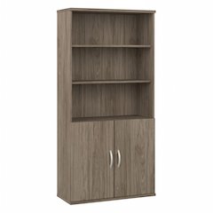 Studio C Tall 5 Shelf Bookcase with Doors