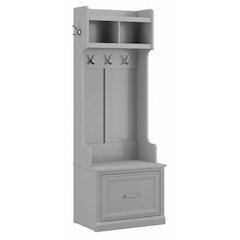 Woodland 24W Hall Tree and Small Shoe Bench with Drawer