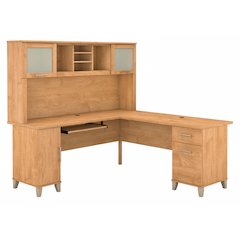Somerset 72W L Shaped Desk with Hutch