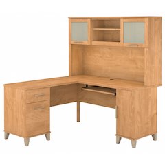 Somerset 60W L Shaped Desk with Hutch
