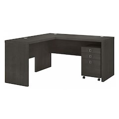 Echo L Shaped Desk with Mobile File Cabinet