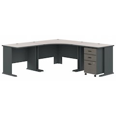 Series A 84W x 84D Corner Desk with Mobile File Cabinet
