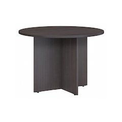 42W Round Conference Table with Wood Base