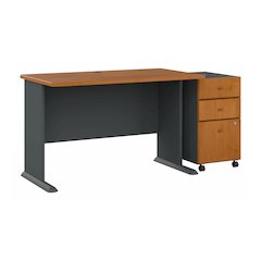 Series A 48W Desk with Mobile File Cabinet