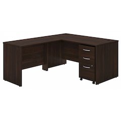 Studio C 60W x 30D L Shaped Desk with Mobile File Cabinet and 42W Return