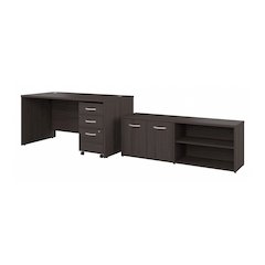 Studio C 60W x 30D Office Desk with Storage Return and Mobile File Cabinet