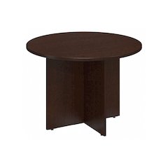 42W Round Conference Table with Wood Base