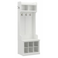 Woodland 24W Hall Tree and Small Shoe Bench with Shelves