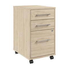 Hustle 3 Drawer Mobile File Cabinet in Natural Elm