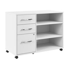 Hustle Office Storage Cabinet with Wheels in White