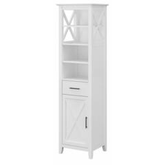 Key West Tall Bathroom Storage Cabinet in White Ash