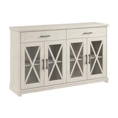 60W Farmhouse Sideboard Buffet Cabinet with Drawers in Linen White Oak