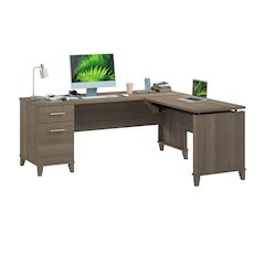Somerset 72W 3 Position Sit to Stand L Shaped Desk
