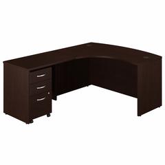 The Bush Business Furniture Series C Collection 60W Left-Handed Bow Front L-Desk