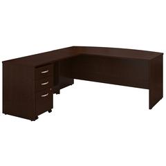 Bush Business Furniture Series C 72W Bow Front L Shaped Desk with 48W Return