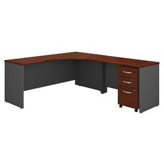 C Right Handed Corner Desk, 48W Return and Mobile File Cabinet