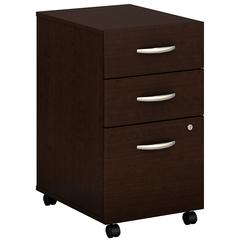 Bush Business Furniture Series C 3 Drawer Mobile File Cabinet, Mocha Cherry