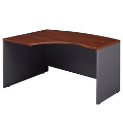Bush Business Furniture Series C 60W x 43D Left Handed L Bow Desk, Hansen Cherry/Graphite Gray