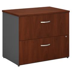 Bush Business Furniture Series C Lateral File Cabinet, Hansen Cherry/Graphite Gray