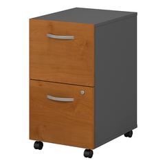 Bush Business Furniture Series C 2 Drawer Mobile File Cabinet - Assembled, Natural Cherry/Graphite Gray