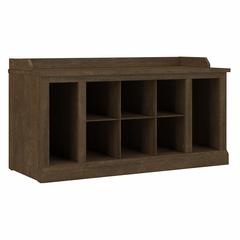 Woodland 40W Shoe Storage Bench with Shelves in Ash Brown