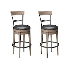 Wallce & Bay Benti Pecan Brown Swivel Bar Stool
