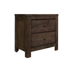 2-Drawer Nightstand with Rustic Finish And Two Drawers